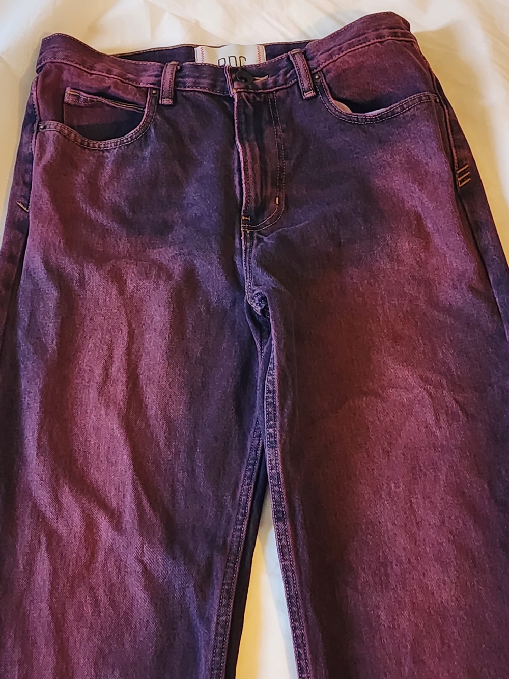 BDG Slim Straight Jeans in Purple Wash